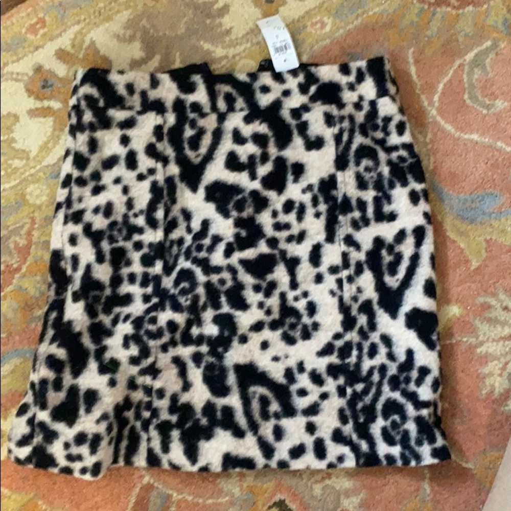 Wool animal print skirt